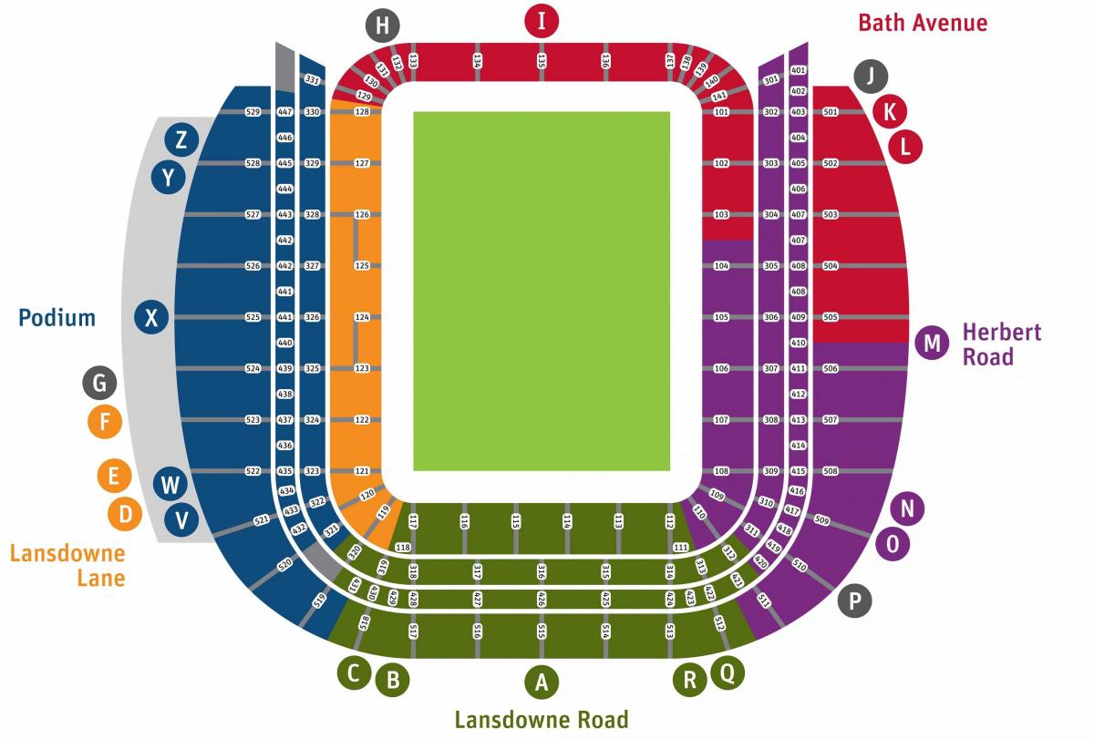 Aviva Stadyumu koltuk haritası