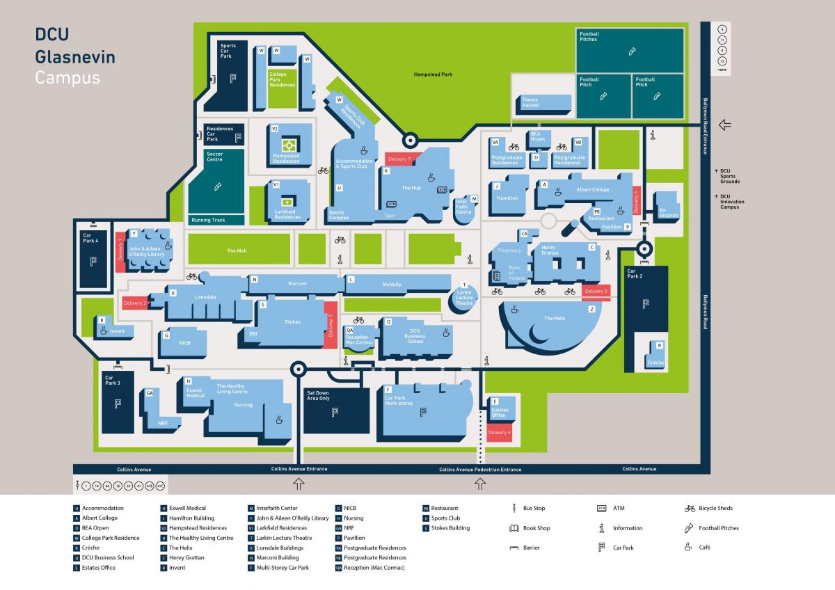 DCU kampüs haritası