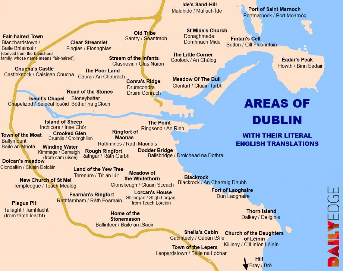Dublin haritası banliyölerinde