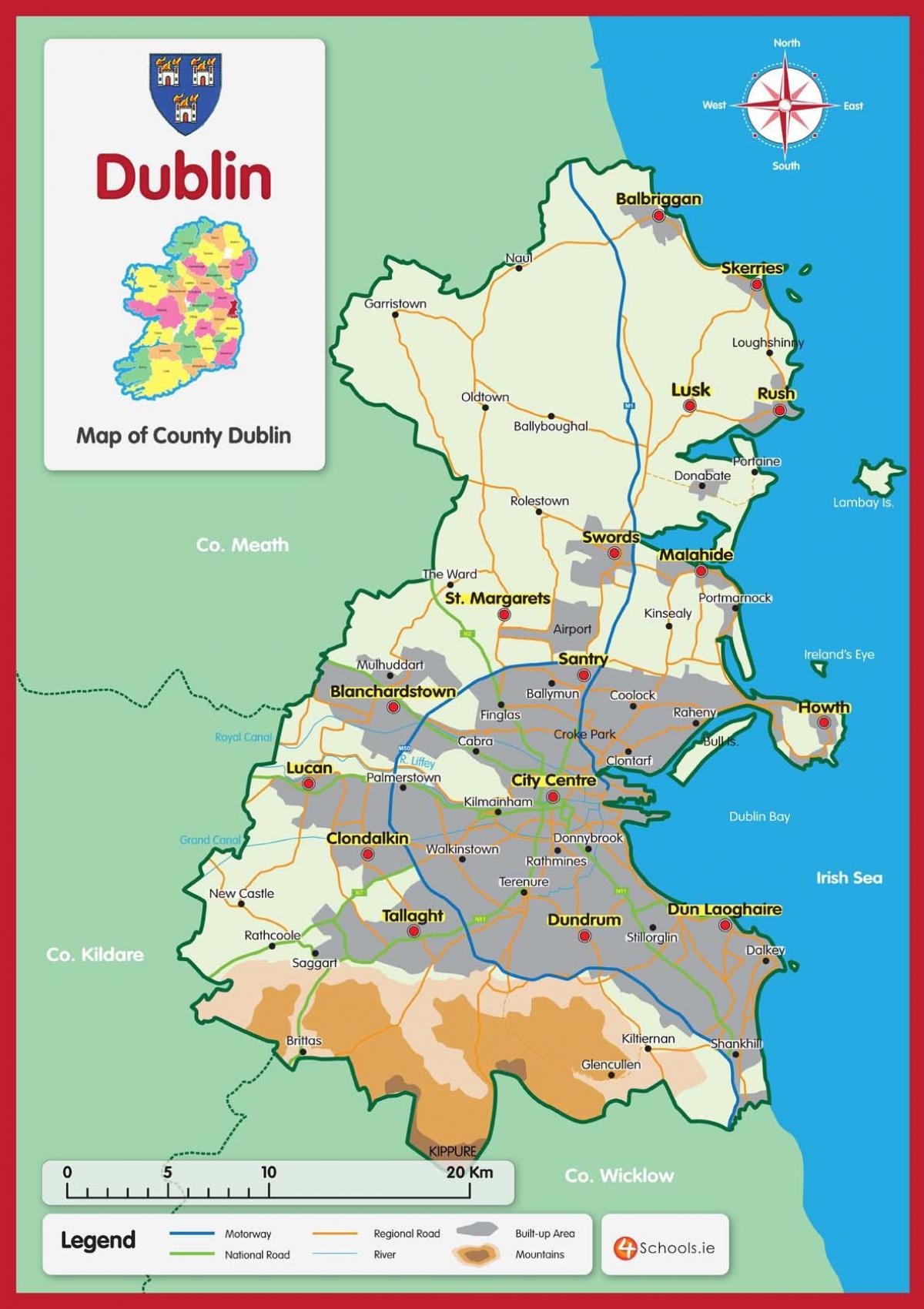 Dublin county haritası