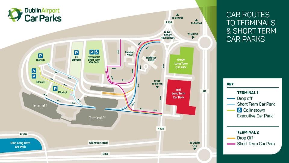 Dublin haritası havaalanı terminal 2