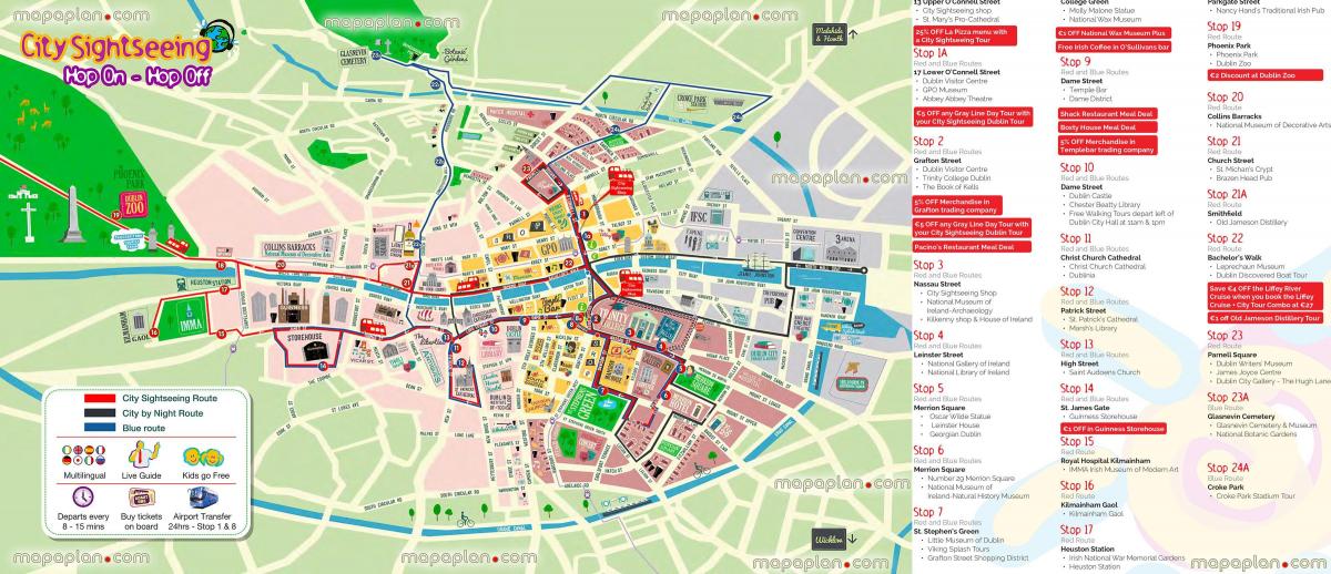 Dublin atla otobüs güzergahı haritadan Hop