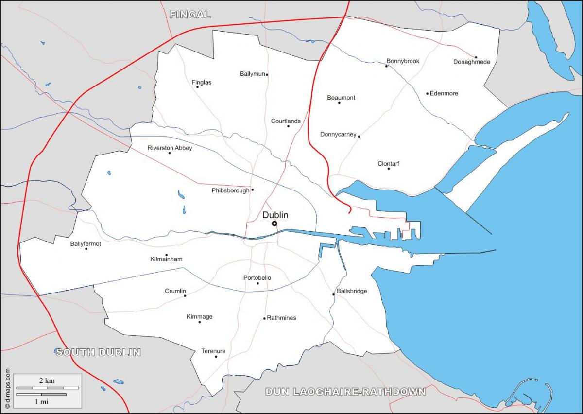 Dublin haritası mahalleleri